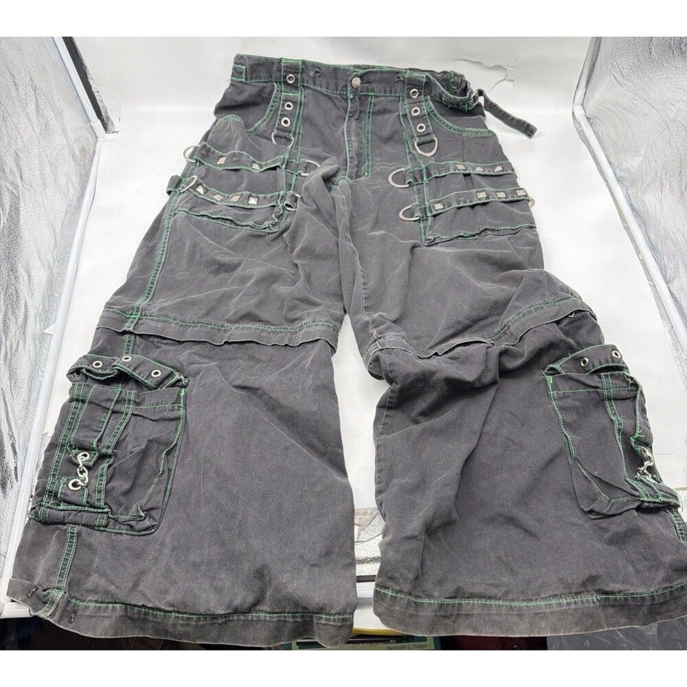 Vintage Tripp NYC Wide Leg Black Daang Goodman Pants Med Goth Punk Rave Y2K